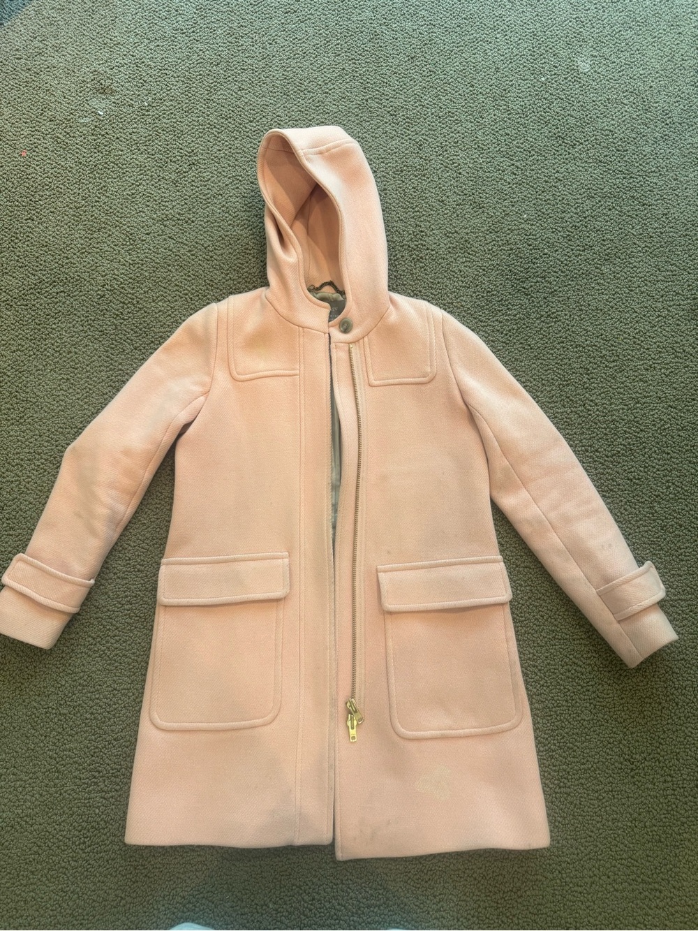 J.Crew Pink Stadium Cloth Women’s Hooded Wool-Blend Coat in Blush Pink 6